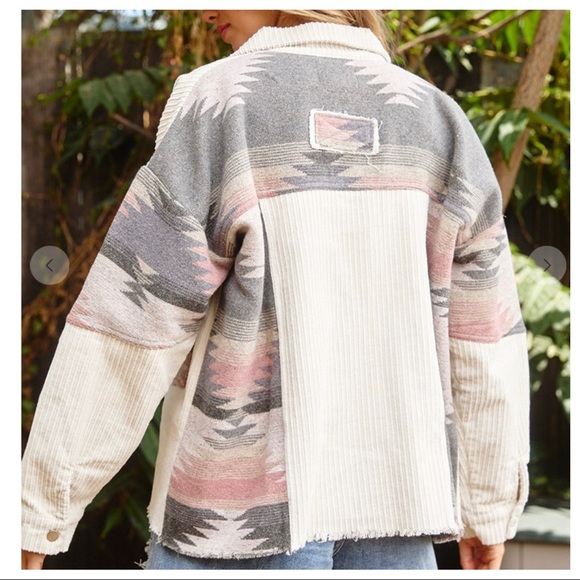 Everything Aztec Must Have Retro Chic  Contrast Corduroy Most Fabulous Jacket - Picture 5 of 6